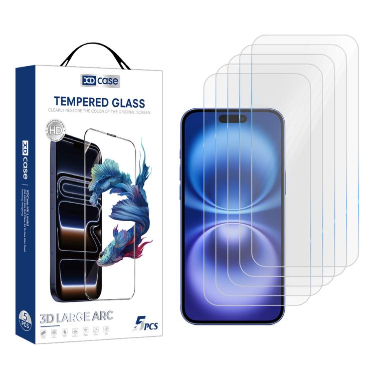 XDcase 5 PCS/Pack High Alumina Tempered Glass Screen Protector, For iPhone Duo Outer Screen, For iPhone 18 Pro / 17 Pro, For iPhone 18 Pro Max/17Pro Max, For iPhone 17e/16e/14/13/13 Pro, For iPhone 17 / 16 Pro, For iPhone Air, For iPhone 16 Pro Max    ...