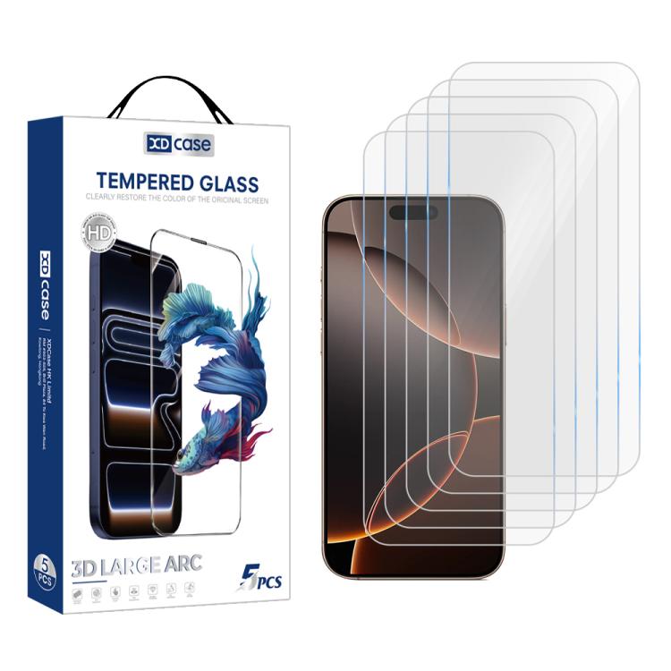 XDcase 5 PCS/Pack High Alumina Tempered Glass Screen Protector, For iPhone Duo Outer Screen, For iPhone 18 Pro / 17 Pro, For iPhone 18 Pro Max/17Pro Max, For iPhone 17e/16e/14/13/13 Pro, For iPhone 17 / 16 Pro, For iPhone Air, For iPhone 16 Pro Max    ...