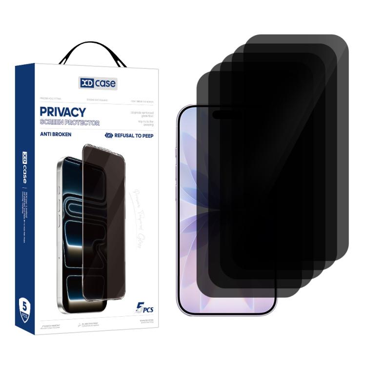 XDcase 5 PCS/Pack Anti-Peep High Alumina Tempered Glass Screen Protector, For iPhone Duo Outer Screen, For iPhone 18 Pro / 17 Pro, For iPhone 18 Pro Max / 17 Pro Max, For iPhone 17e/16e/14/13/13 Pro, For iPhone 17 / 16 Pro, For iPhone Air              ...