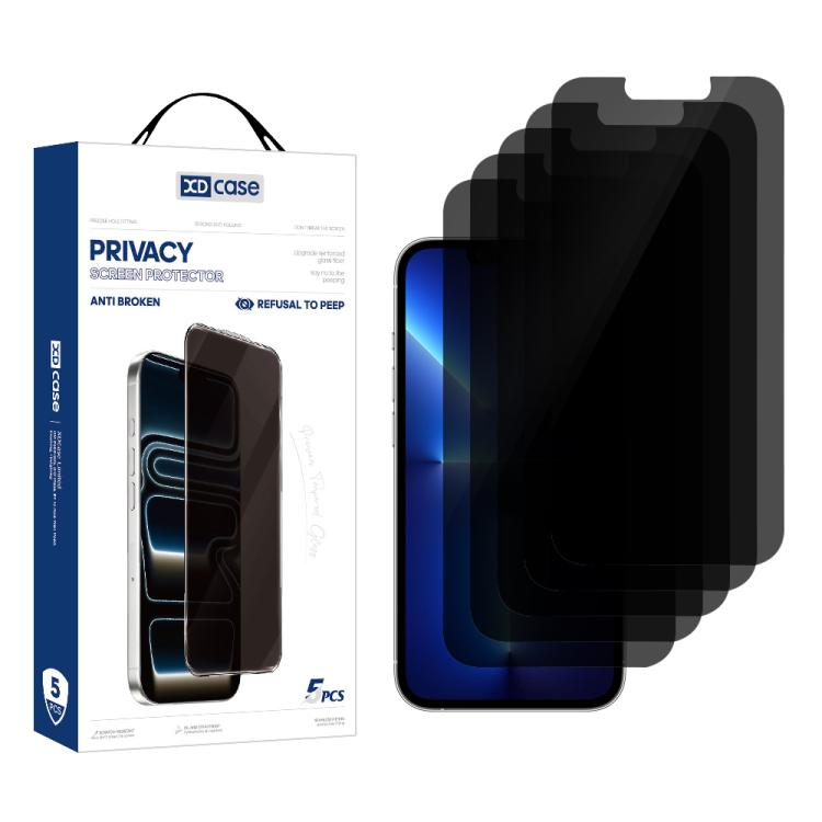 XDcase 5 PCS/Pack Anti-Peep High Alumina Tempered Glass Screen Protector, For iPhone Duo Outer Screen, For iPhone 18 Pro / 17 Pro, For iPhone 18 Pro Max / 17 Pro Max, For iPhone 17e/16e/14/13/13 Pro, For iPhone 17 / 16 Pro, For iPhone Air              ...