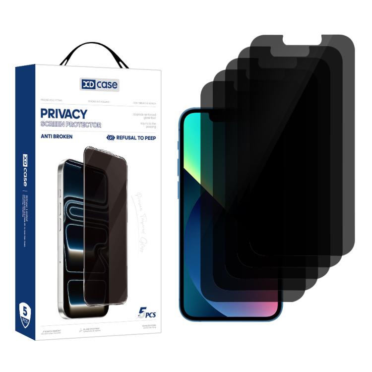 XDcase 5 PCS/Pack Anti-Peep High Alumina Tempered Glass Screen Protector, For iPhone Duo Outer Screen, For iPhone 18 Pro / 17 Pro, For iPhone 18 Pro Max / 17 Pro Max, For iPhone 17e/16e/14/13/13 Pro, For iPhone 17 / 16 Pro, For iPhone Air              ...