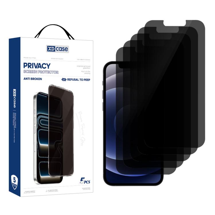 XDcase 5 PCS/Pack Anti-Peep High Alumina Tempered Glass Screen Protector, For iPhone Duo Outer Screen, For iPhone 18 Pro / 17 Pro, For iPhone 18 Pro Max / 17 Pro Max, For iPhone 17e/16e/14/13/13 Pro, For iPhone 17 / 16 Pro, For iPhone Air              ...