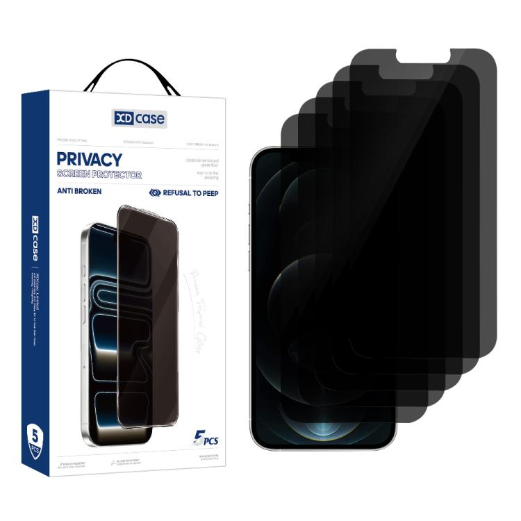XDcase 5 PCS/Pack Anti-Peep High Alumina Tempered Glass Screen Protector, For iPhone Duo Outer Screen, For iPhone 18 Pro / 17 Pro, For iPhone 18 Pro Max / 17 Pro Max, For iPhone 17e/16e/14/13/13 Pro, For iPhone 17 / 16 Pro, For iPhone Air              ...