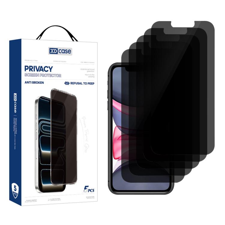 XDcase 5 PCS/Pack Anti-Peep High Alumina Tempered Glass Screen Protector, For iPhone Duo Outer Screen, For iPhone 18 Pro / 17 Pro, For iPhone 18 Pro Max / 17 Pro Max, For iPhone 17e/16e/14/13/13 Pro, For iPhone 17 / 16 Pro, For iPhone Air              ...